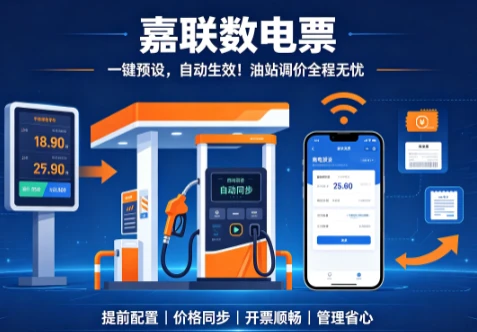 一键预设，自动生效！嘉联数电票让油站调价全程无忧 