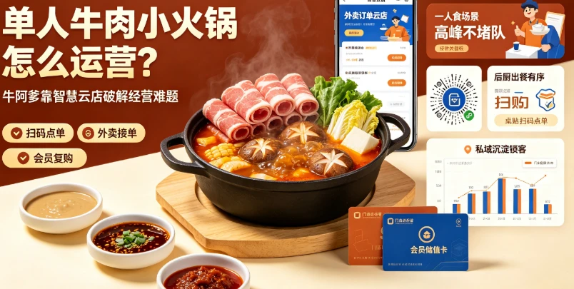 单人牛肉小火锅怎么运营？牛阿爹靠智慧云店破解经营难题